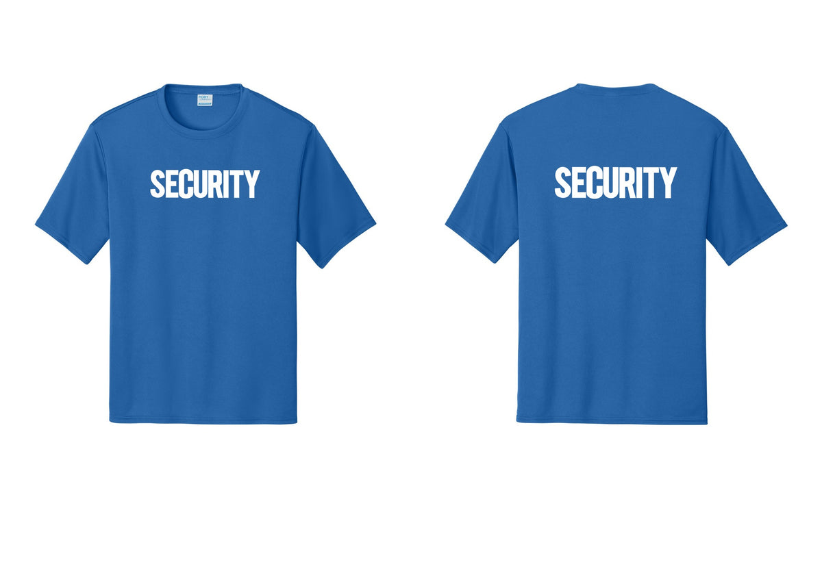 NYC Factory Men's Security Performance T-Shirt - Front + Back - Royal