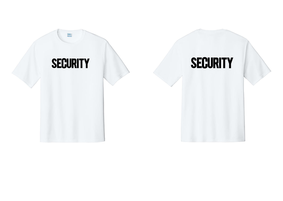 NYC Factory Men's Security Performance T-Shirt - Front + Back - White