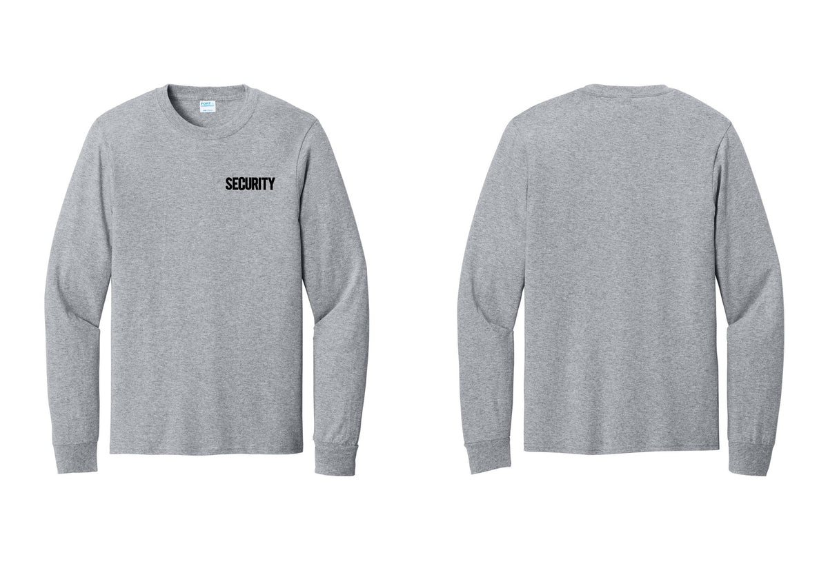 NYC Factory Men's Security Cotton Long Sleeve T-Shirt - Chest Only - Athletic Heather