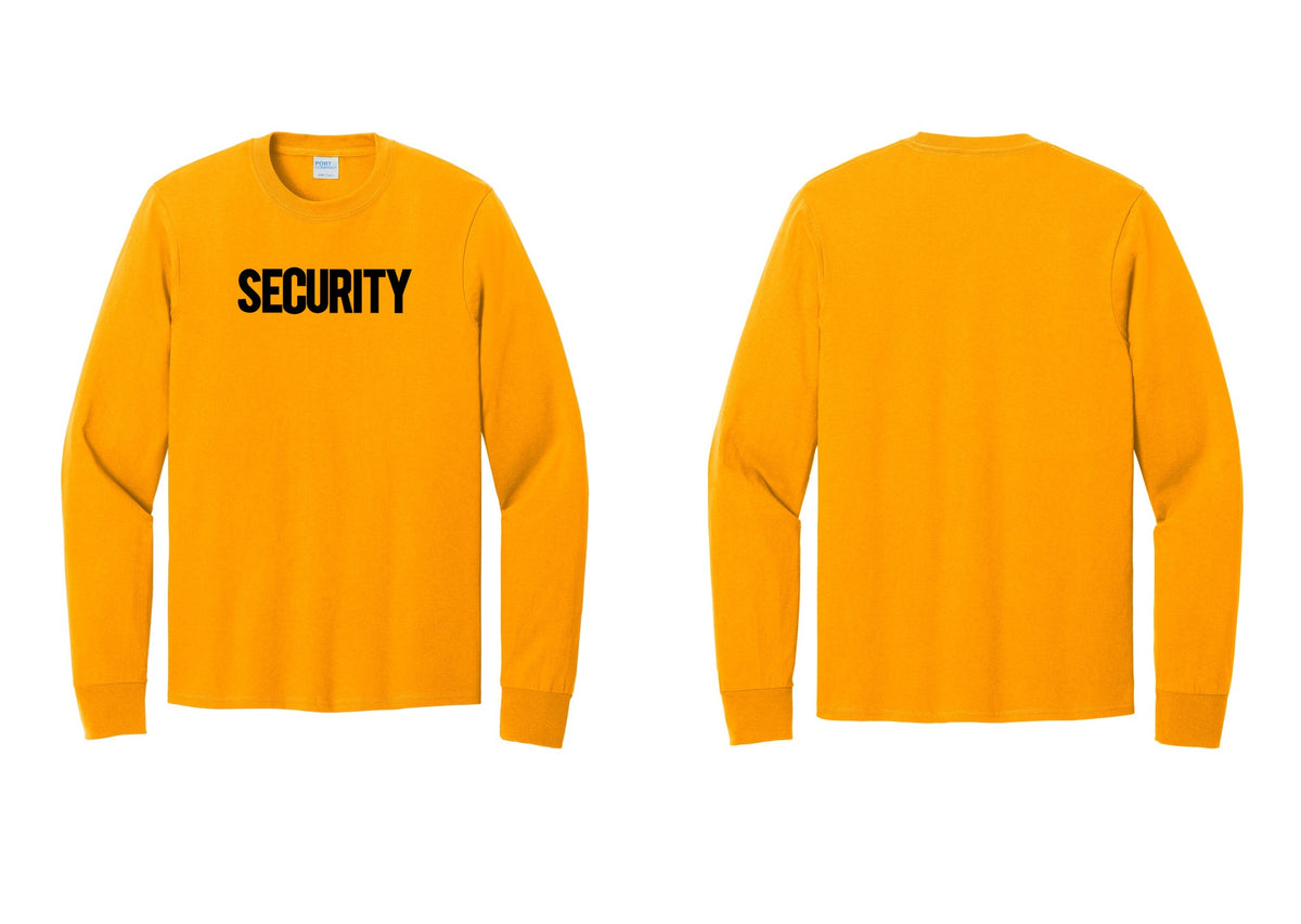NYC Factory Men's Security Cotton Long Sleeve T-Shirt - Front Only - Gold