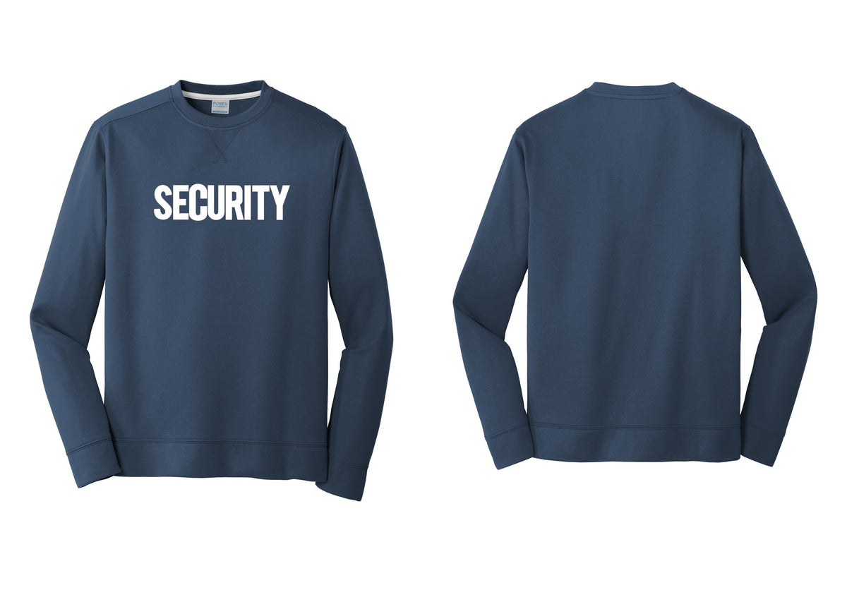 NYC Factory Men's Security Performance Fleece Crewneck Sweatshirt - Front Only - Navy