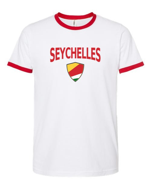 Seychelles Arched Crest Soccer Ringer Tee — NYC Factory