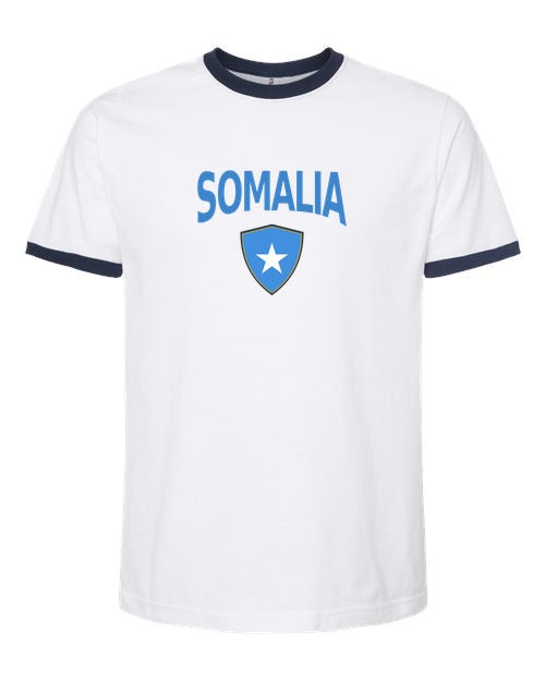 Somalia Arched Crest Soccer Ringer Tee — NYC Factory