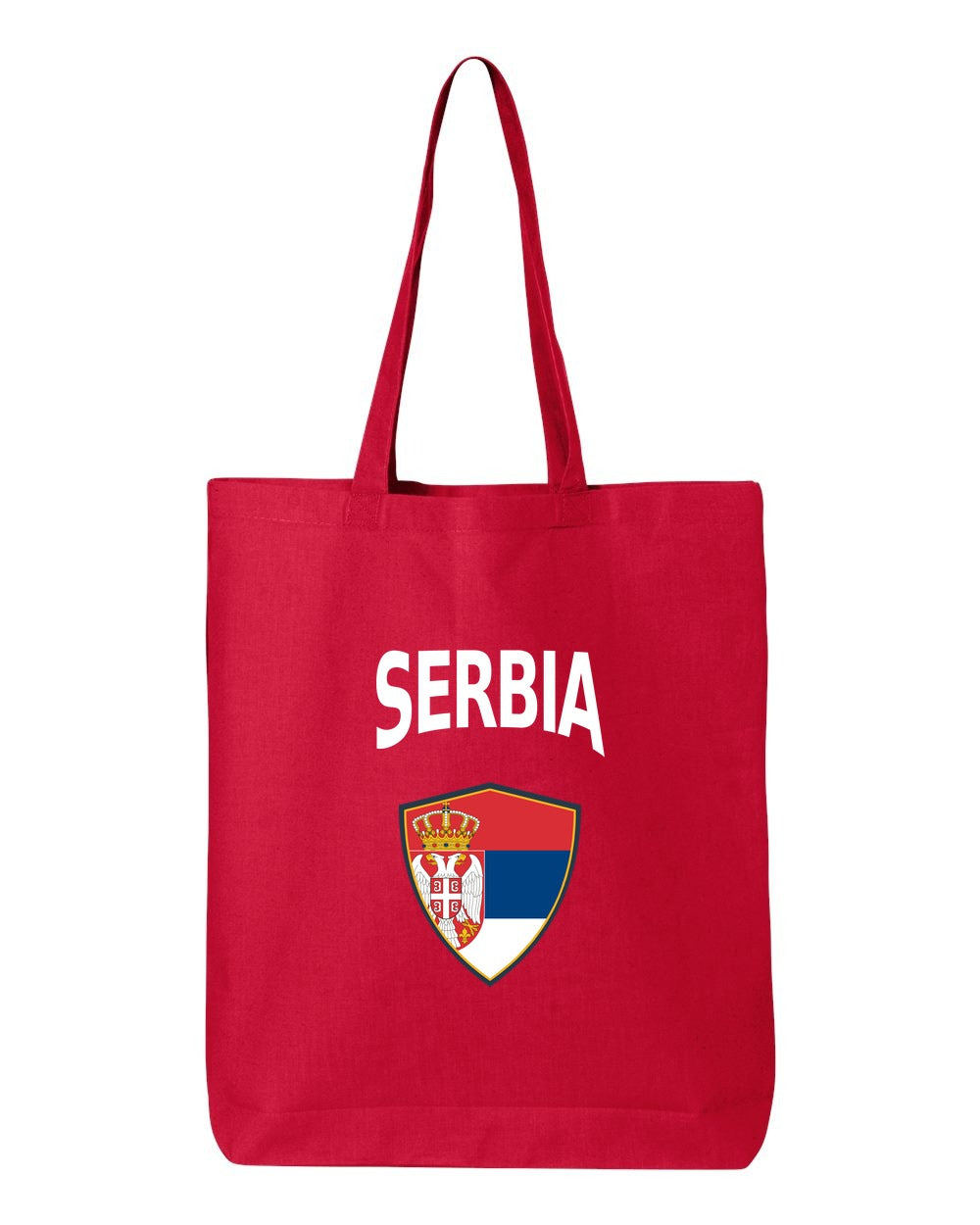 Serbia Soccer Tote Bag — Arched National Crest | NYC Factory