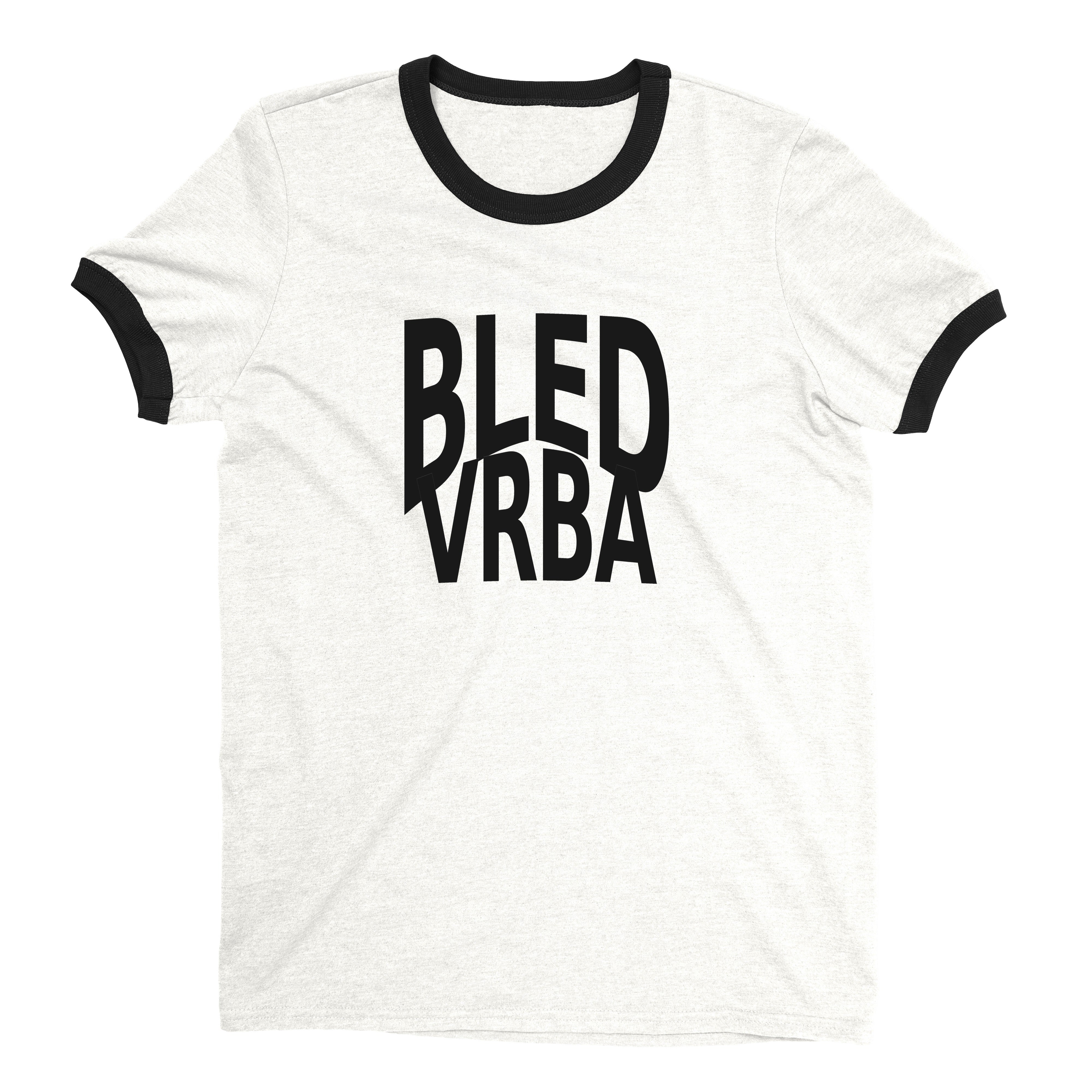 Lake Bled Ringer Tee Retro Style Men's T-Shirt - NYC Factory - White