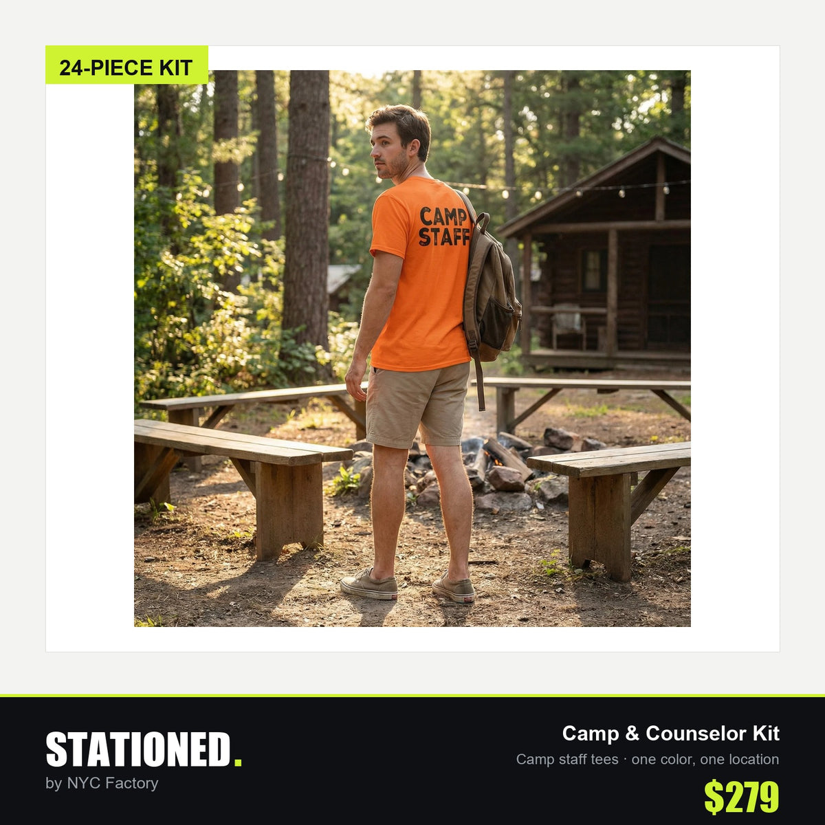 Camp and Counselor Kit - 24 camp staff tees, one color one location