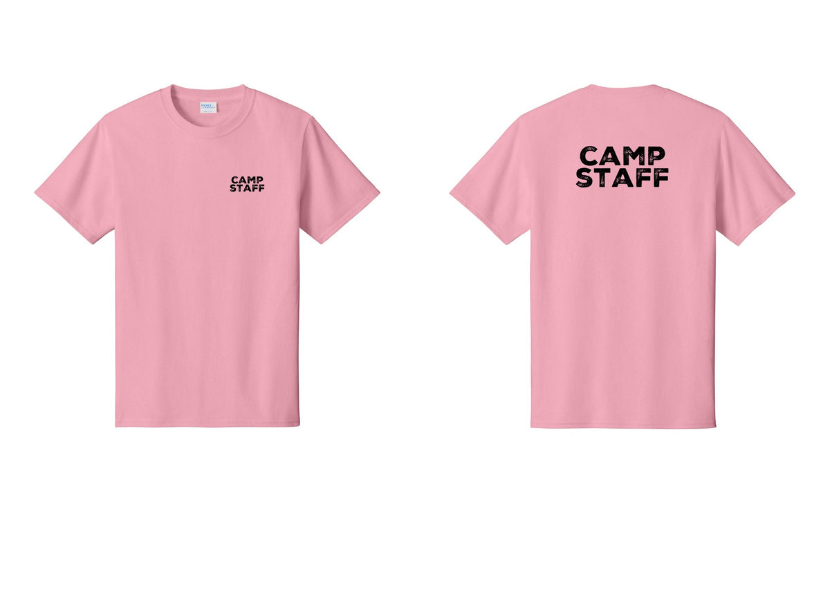 NYC Factory Camp Staff T-Shirt - Chest + Back - Candy Pink