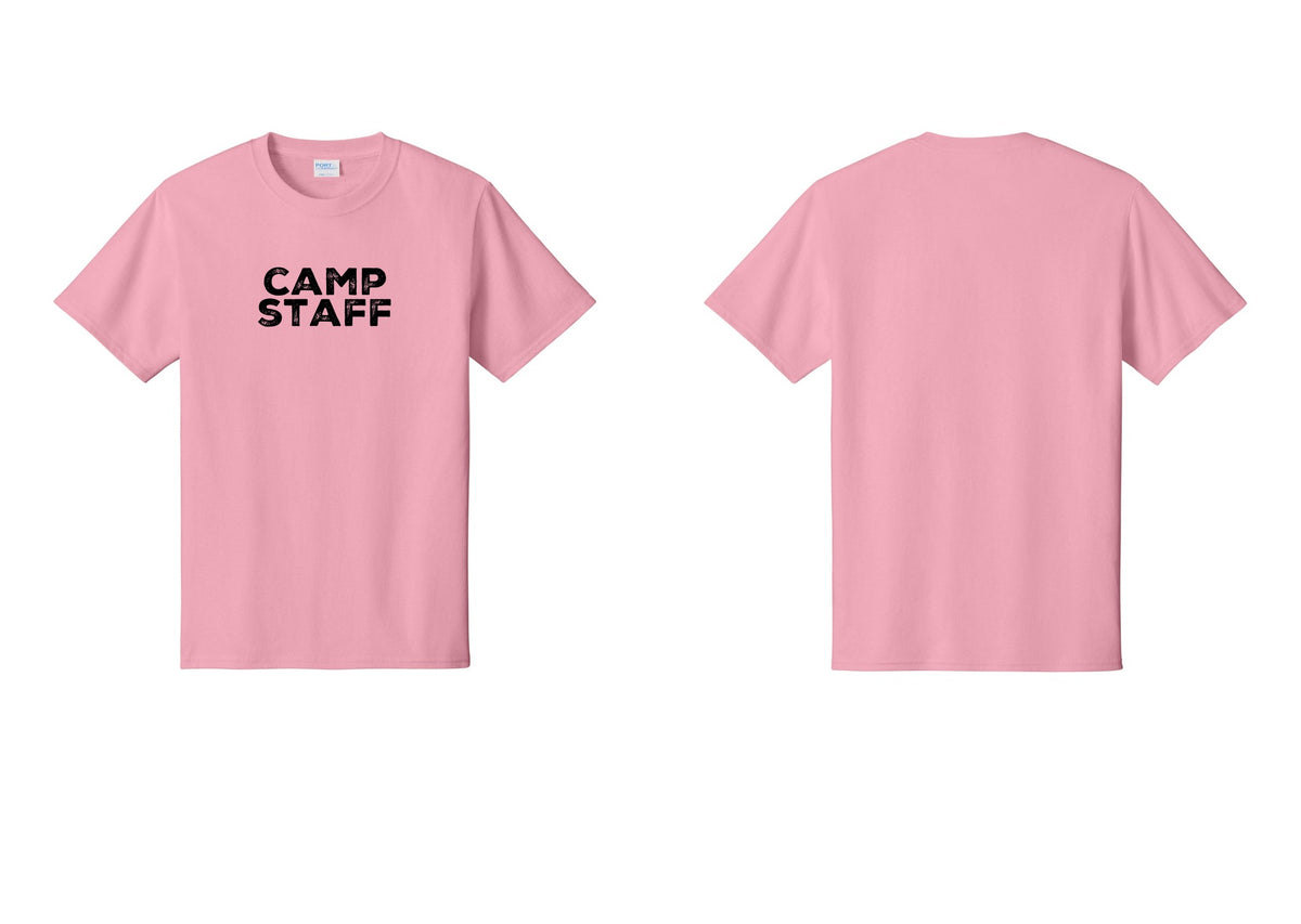 NYC Factory Unisex Camp Staff Charcoal T-Shirt - Front Only - Candy Pink