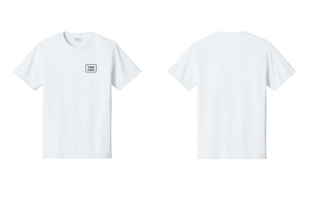 NYC Factory Custom Logo Camp Staff T-Shirt - Your Logo Only - White
