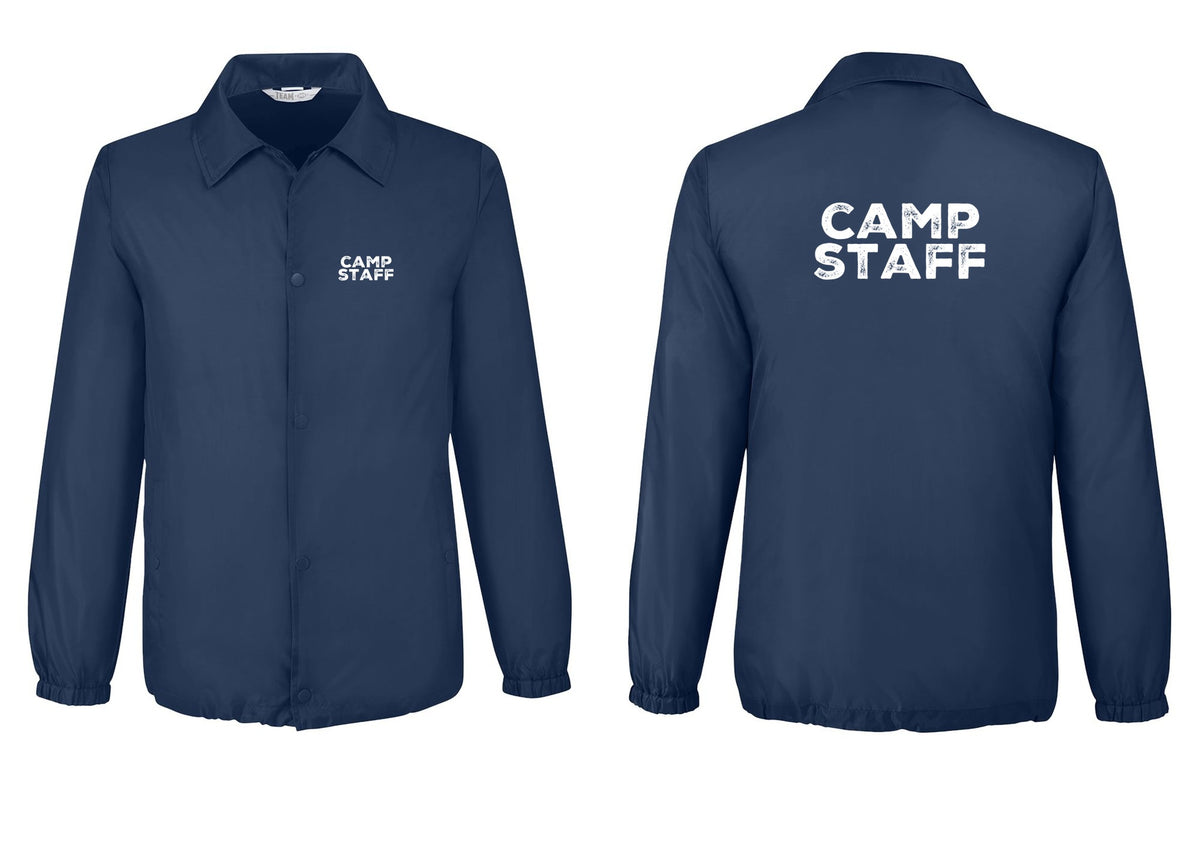 NYC Factory Camp Staff Snap-Front Coaches Jacket (Rustic) - Chest + Back - Sport Dark Navy