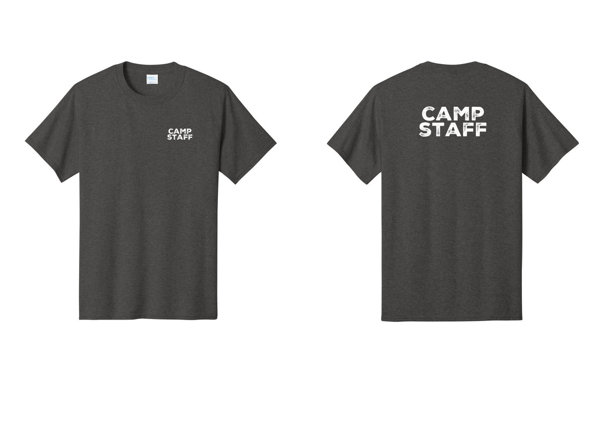 NYC Factory Camp Staff T-Shirt - Chest + Back - Dark Heather Grey