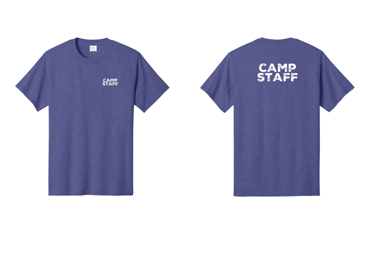 NYC Factory Unisex Camp Staff Charcoal T-Shirt - Chest + Back - Heather Purple