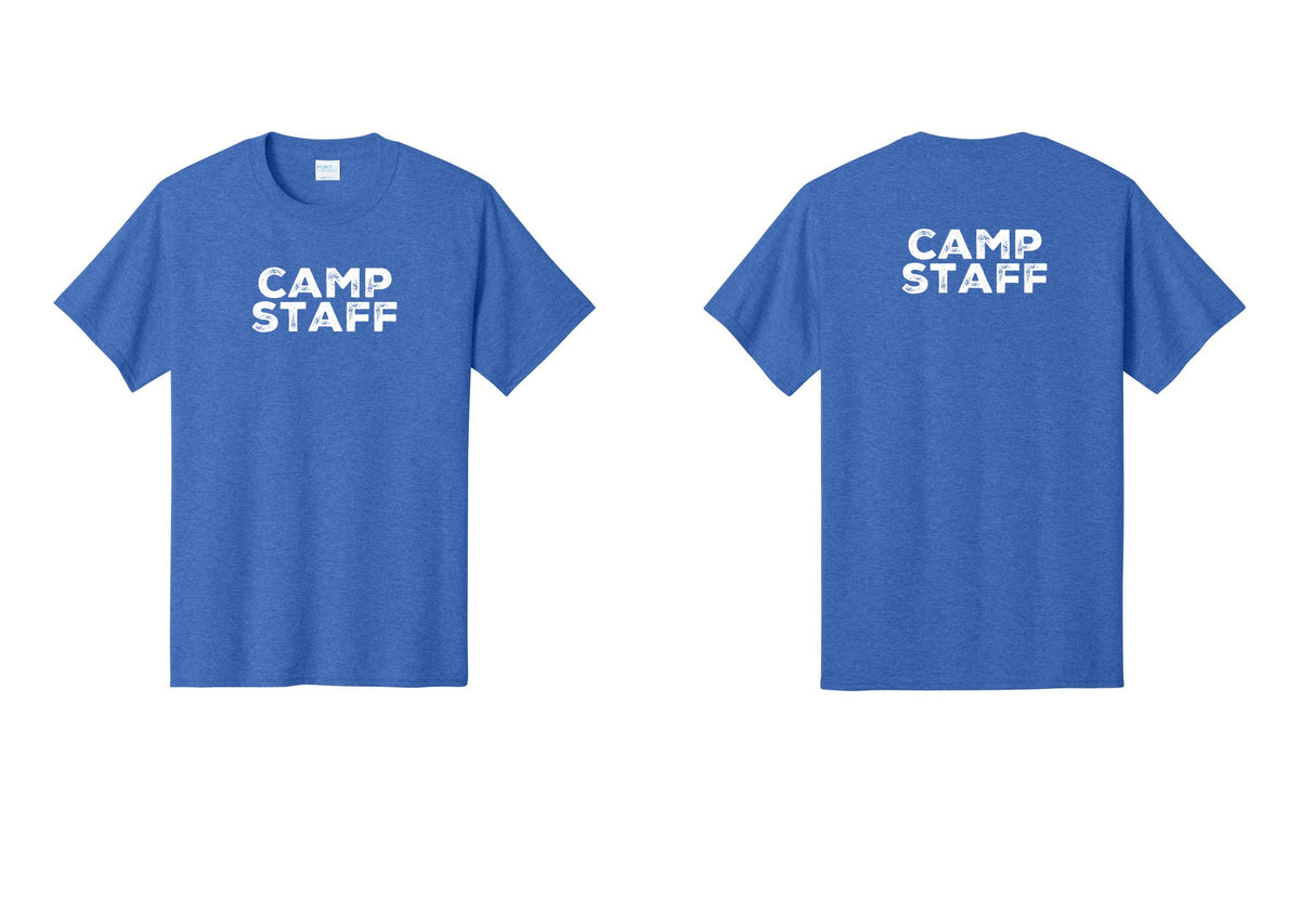 NYC Factory Camp Staff T-Shirt - Front + Back - Heather Royal