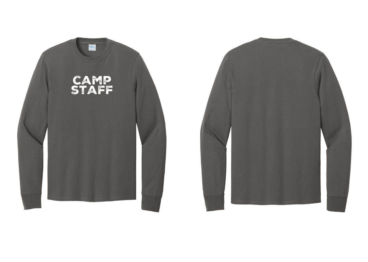 NYC Factory Camp Staff Cotton Long Sleeve T-Shirt (Rustic) - Front Only - Charcoal