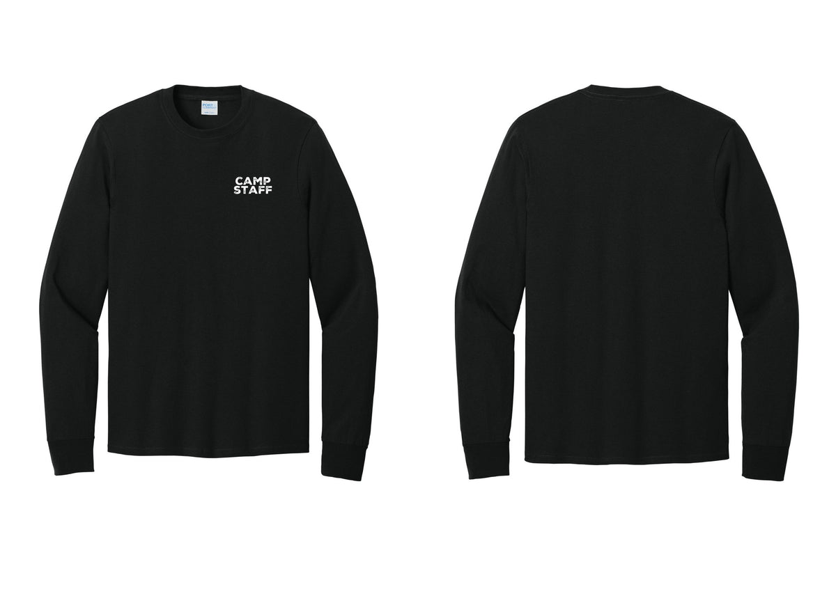 NYC Factory Camp Staff Cotton Long Sleeve T-Shirt (Rustic) - Chest Only - Black