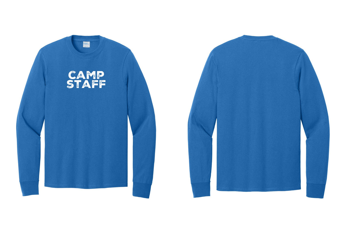 NYC Factory Camp Staff Cotton Long Sleeve T-Shirt (Rustic) - Front Only - Royal