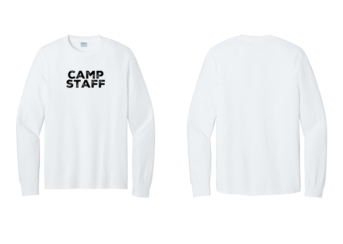 NYC Factory Camp Staff Cotton Long Sleeve T-Shirt (Rustic) - Front Only - White