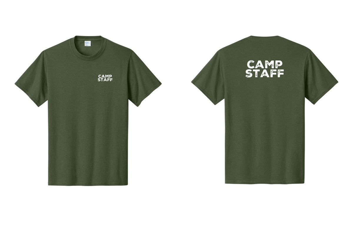 NYC Factory Unisex Camp Staff Charcoal T-Shirt - Chest + Back - Olive