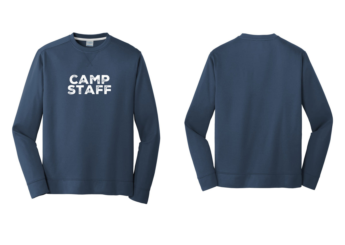 NYC Factory Camp Staff Performance Fleece Crewneck Sweatshirt (Rustic) - Front Only - Navy