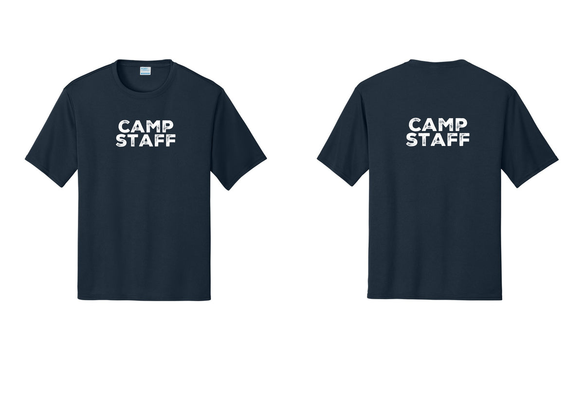 NYC Factory Camp Staff Performance T-Shirt (Rustic) - Front + Back - Navy