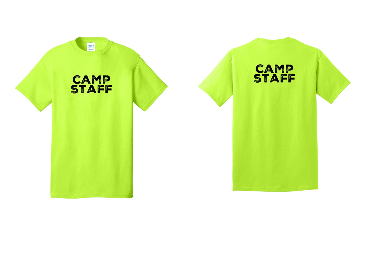 NYC Factory Camp Staff T-Shirt - Front + Back - Safety Green