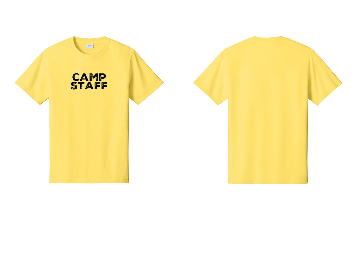 NYC Factory Unisex Camp Staff Charcoal T-Shirt - Front Only - Yellow