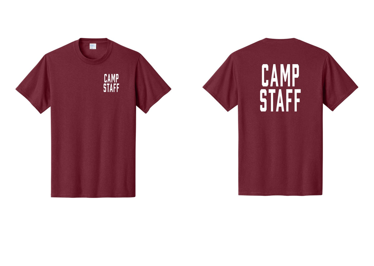 NYC Factory Unisex Camp Staff Classic T-Shirt - Chest + Back - Cardinal
