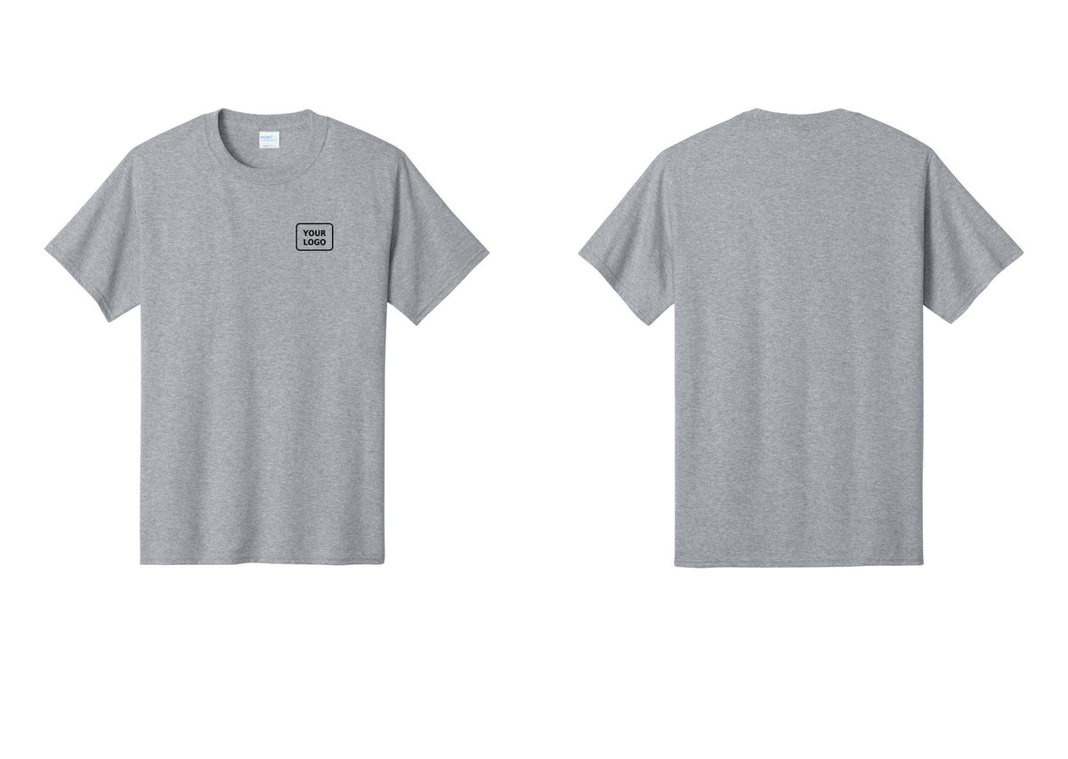 NYC Factory Custom Logo Camp Staff T-Shirt, Condensed Lettering - Your Logo Only - Athletic Heather