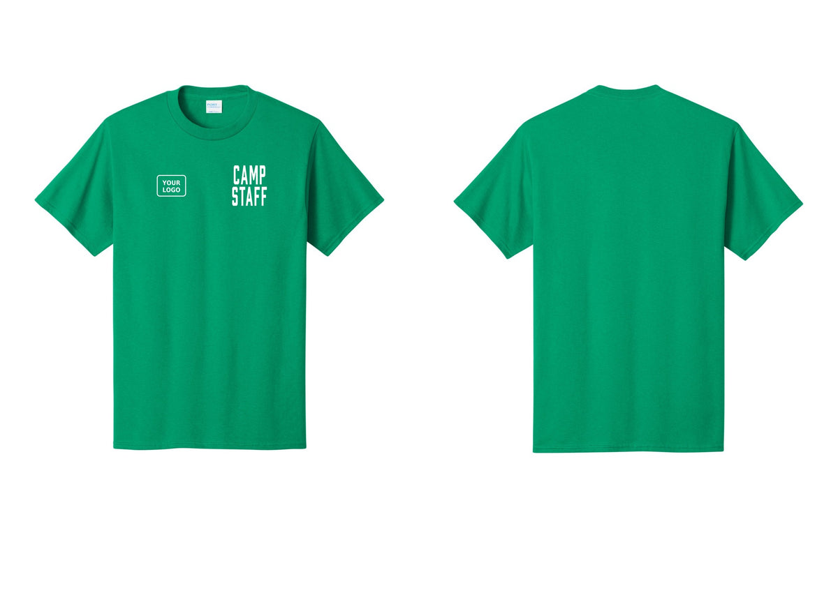 NYC Factory Unisex Custom Logo Camp Staff T-Shirt - CAMP STAFF + Your Logo - Kelly