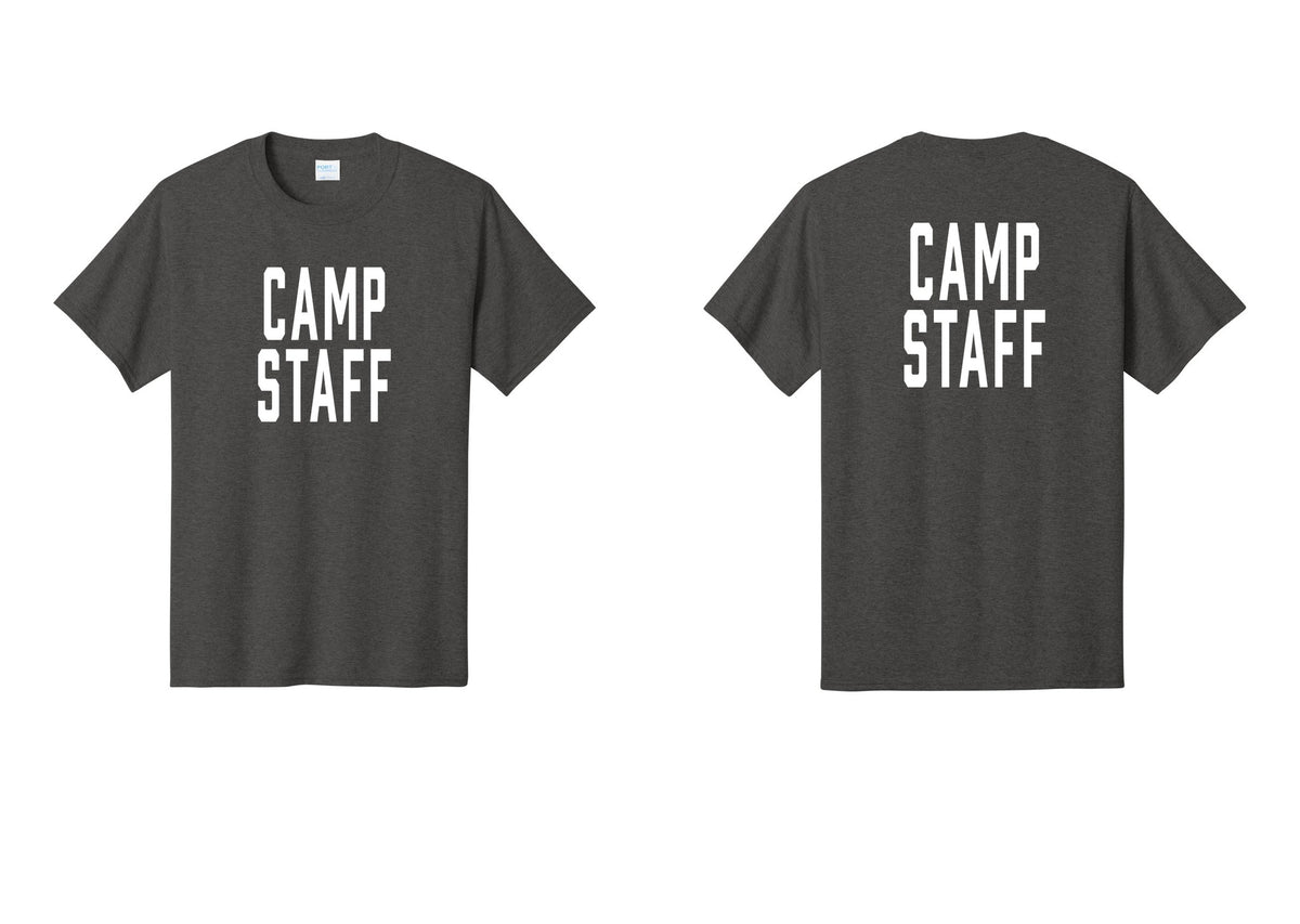 NYC Factory Unisex Camp Staff Classic T-Shirt - Front + Back - Dark Heather Grey