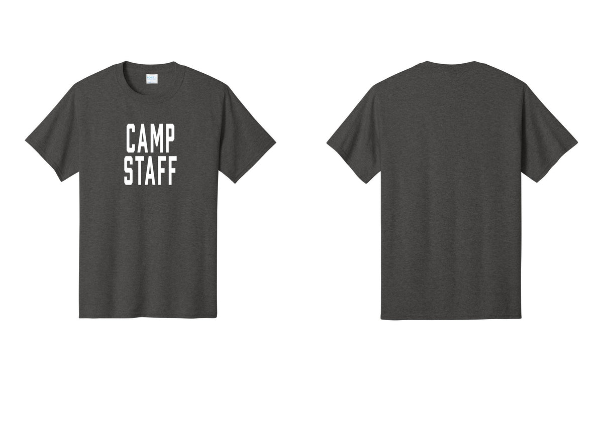 NYC Factory Camp Staff T-Shirt, Condensed Lettering - Front Only - Dark Heather Grey