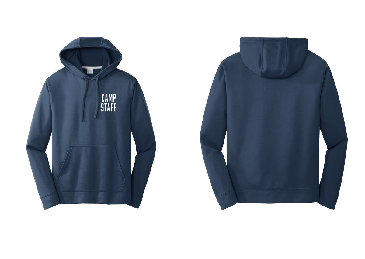 NYC Factory Camp Staff Performance Hooded Fleece Pullover Sweatshirt (Classic) - Chest Only - Navy
