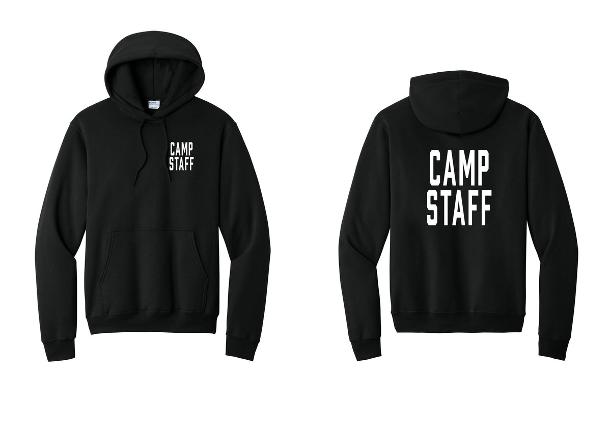 NYC Factory Camp Staff Cotton Fleece Pullover Hoodie (Classic) - Chest + Back - Black