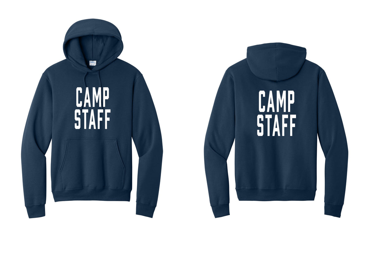 NYC Factory Camp Staff Cotton Fleece Pullover Hoodie (Classic) - Front + Back - Navy