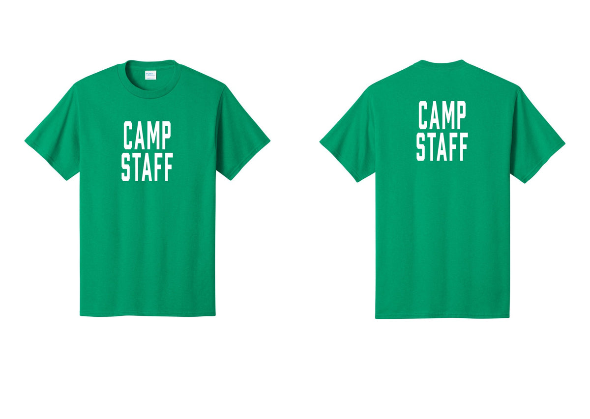 NYC Factory Camp Staff T-Shirt, Condensed Lettering - Front + Back - Kelly