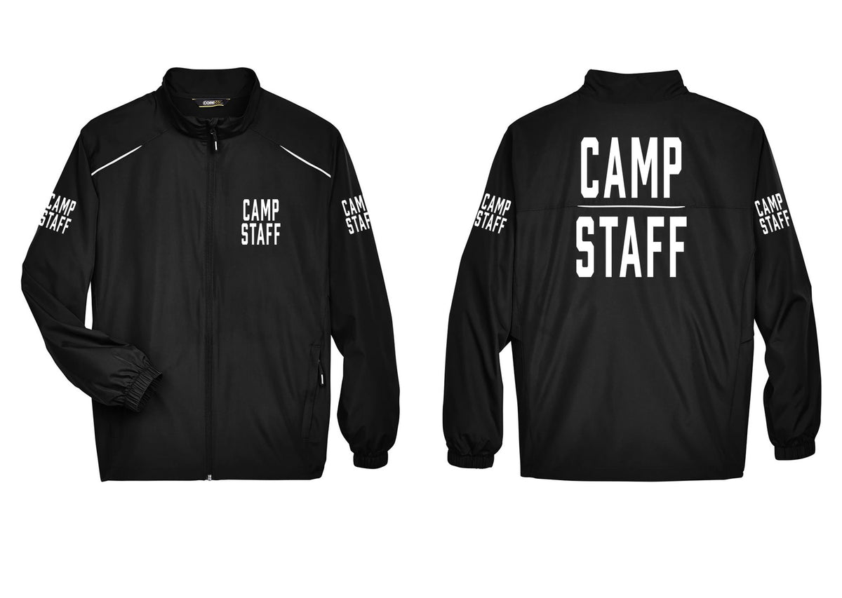 NYC Factory Camp Staff Reflective Lightweight Jacket (Classic) - Chest + Back + Camp Staff Sleeves - Black