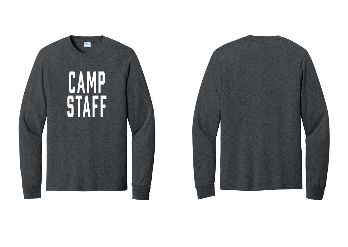 NYC Factory Camp Staff Cotton Long Sleeve T-Shirt (Classic) - Front Only - Dark Heather Grey