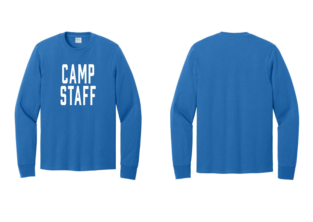 NYC Factory Camp Staff Cotton Long Sleeve T-Shirt (Classic) - Front Only - Royal