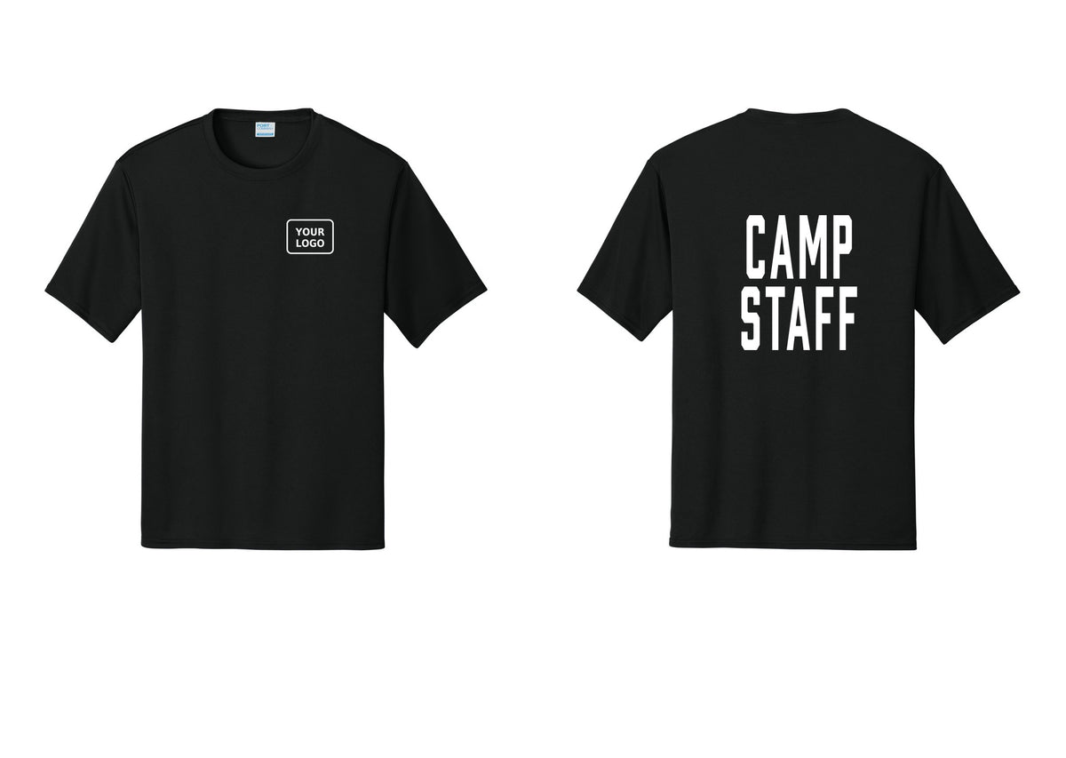 NYC Factory Custom Logo Camp Staff Performance T-Shirt (Classic) - Your Logo + Back - Black