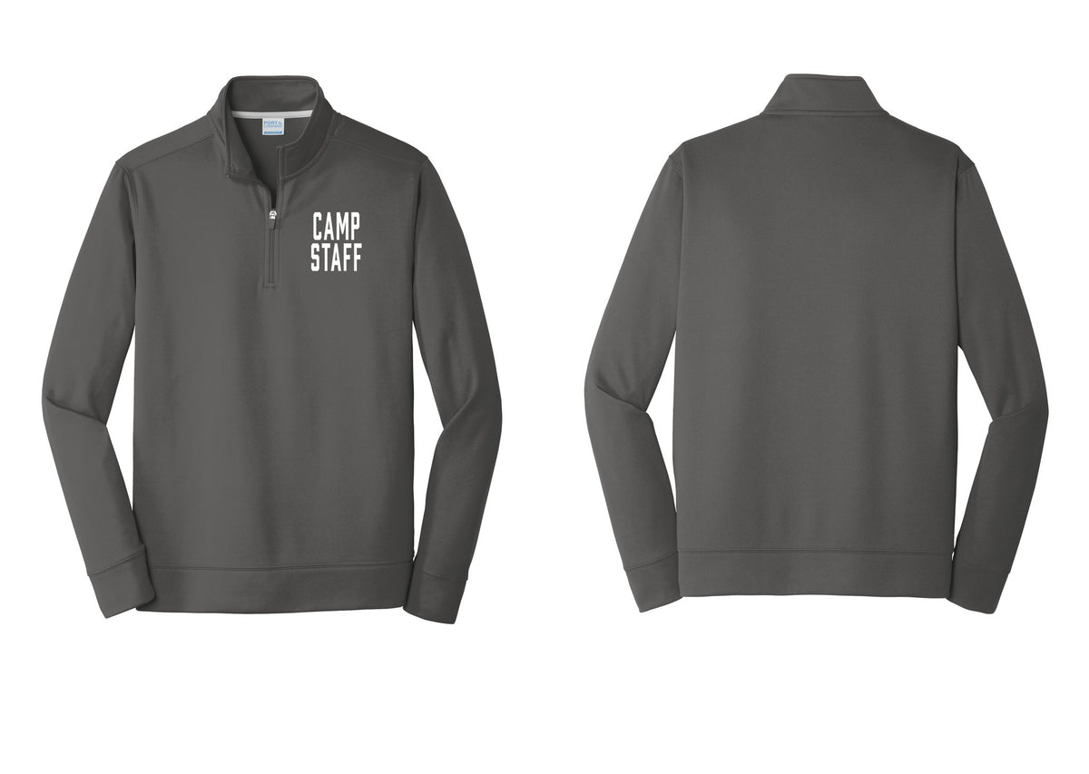 NYC Factory Camp Staff Performance Fleece 1/4-Zip Pullover Sweatshirt (Classic) - Chest Only - Charcoal