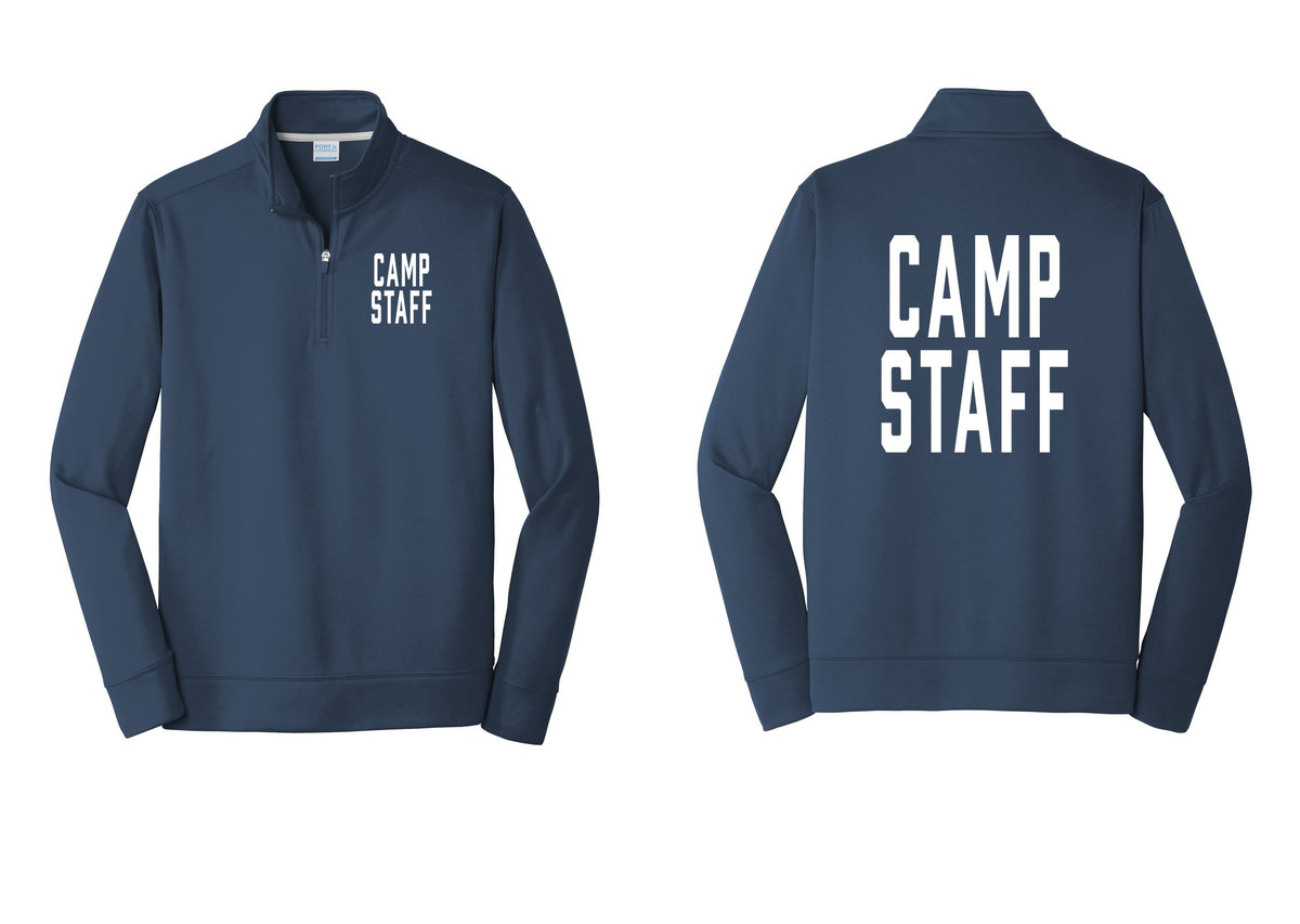 NYC Factory Camp Staff Performance Fleece 1/4-Zip Pullover Sweatshirt (Classic) - Chest + Back - Navy