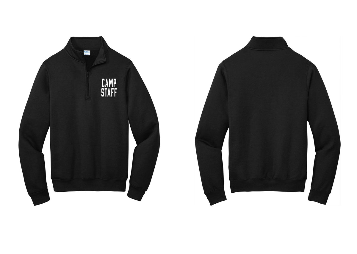NYC Factory Camp Staff Cotton Fleece 1/4-Zip Pullover Sweatshirt (Classic) - Chest Only - Black