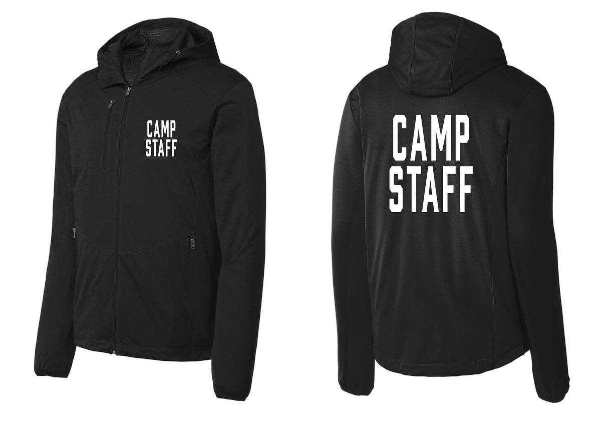 NYC Factory Camp Staff Soft Shell Hooded Jacket (Classic) - Chest + Back - Deep Black