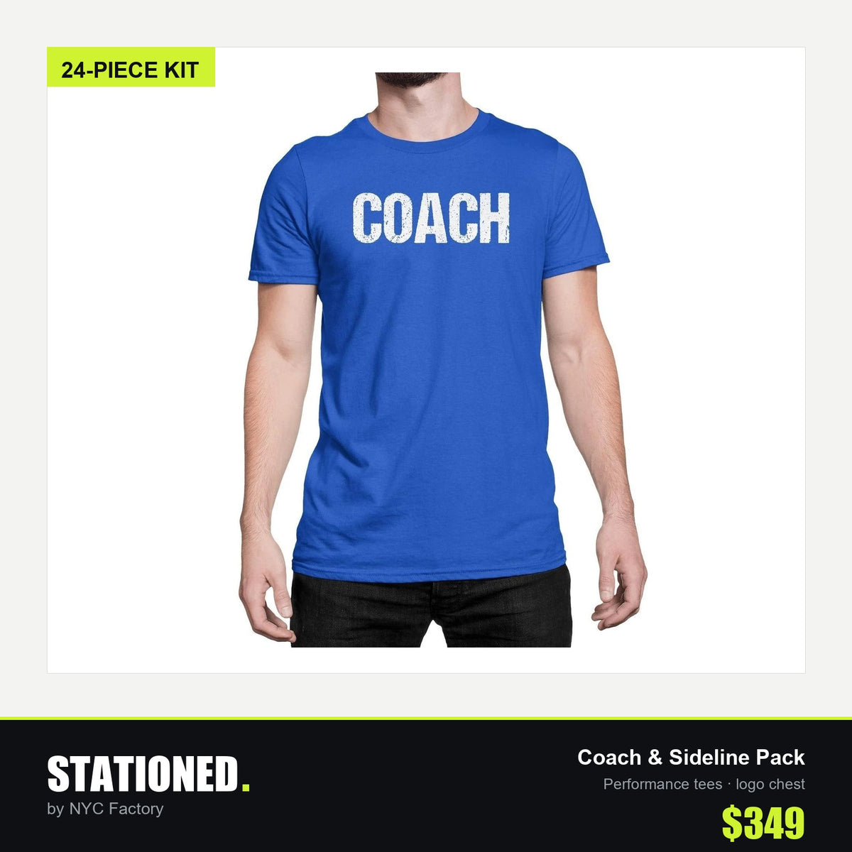 Coach and Sideline Pack - 24 performance tees, logo chest