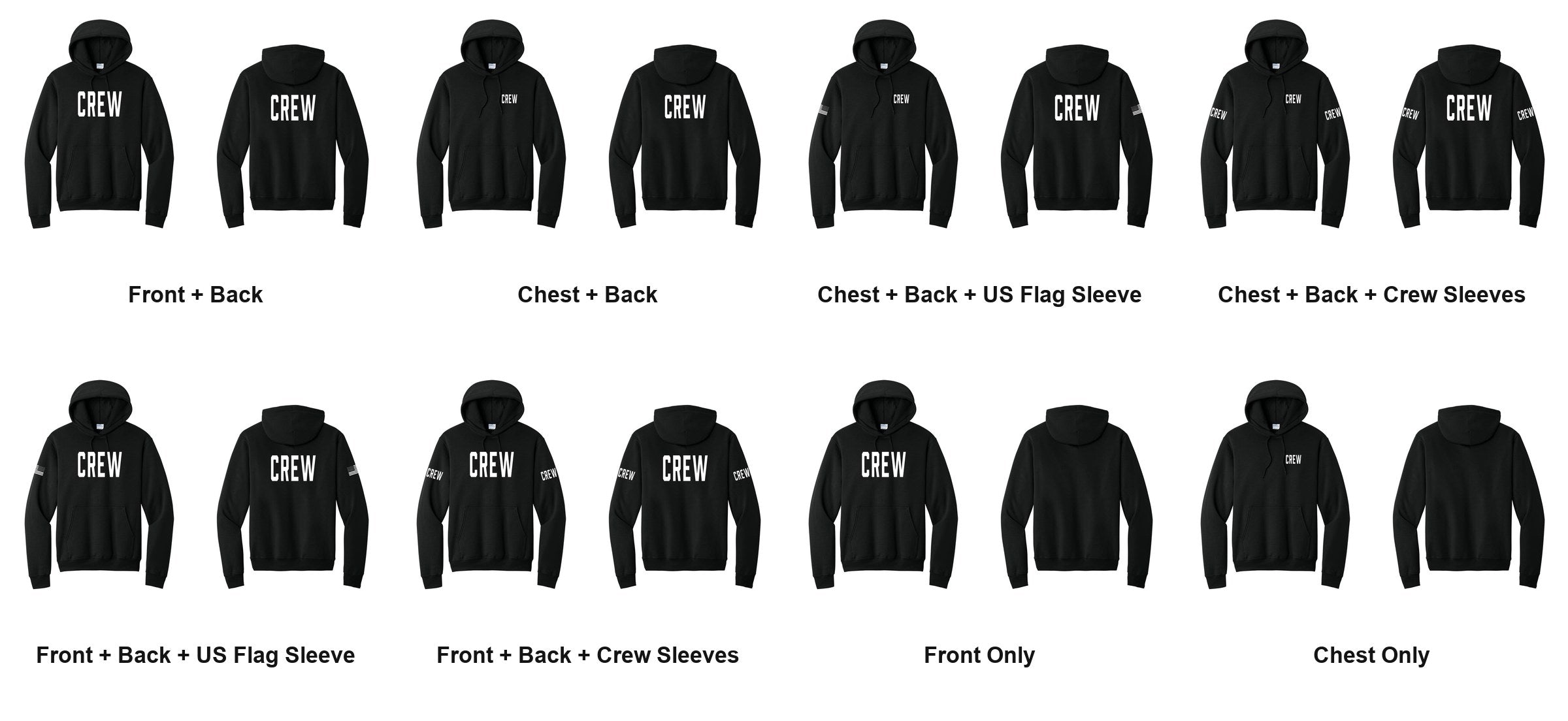 CREW print layouts