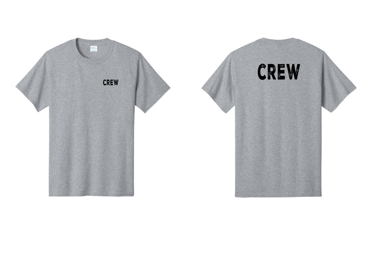 NYC Factory Crew T-Shirt, Rustic Lettering - Chest + Back - Athletic Heather