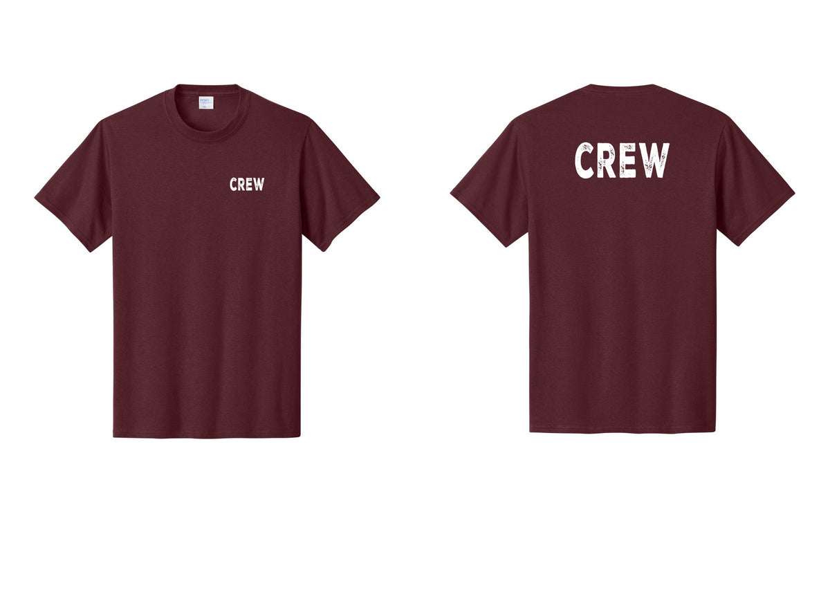 NYC Factory Crew T-Shirt, Rustic Lettering - Chest + Back - Athletic Maroon