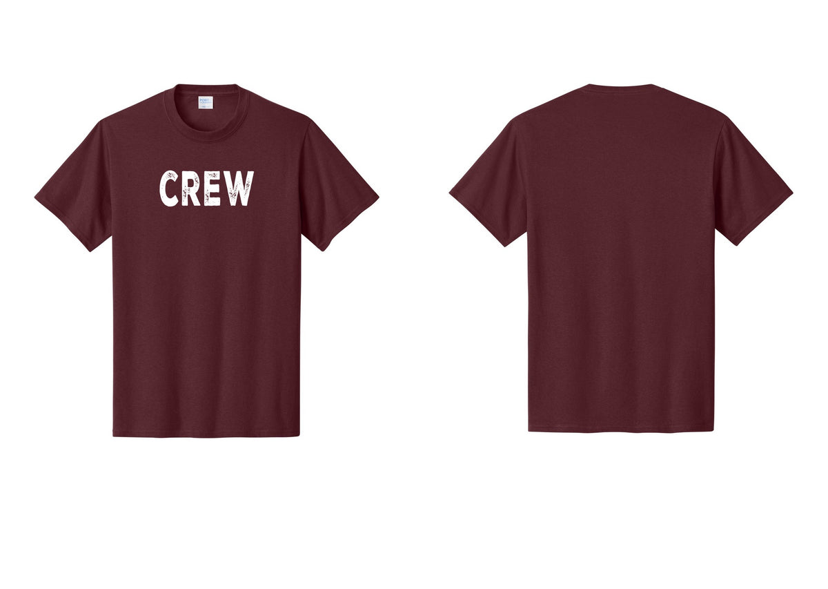NYC Factory Crew T-Shirt, Rustic Lettering - Front Only - Athletic Maroon
