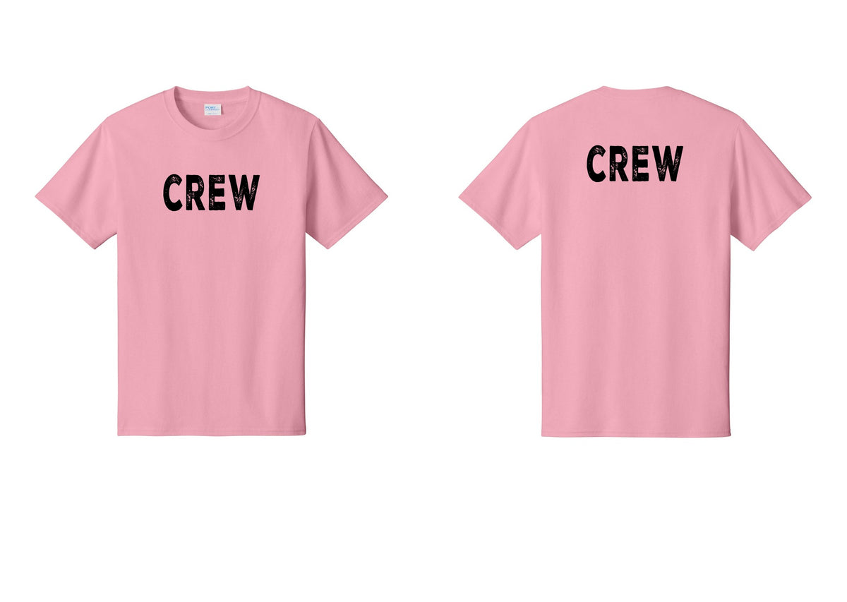 NYC Factory Crew T-Shirt, Rustic Lettering - Front + Back - Candy Pink