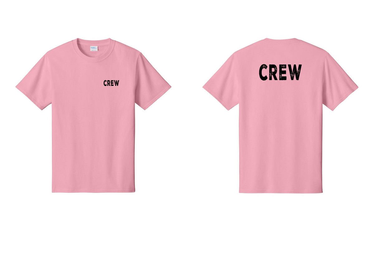NYC Factory Crew T-Shirt, Rustic Lettering - Chest + Back - Candy Pink